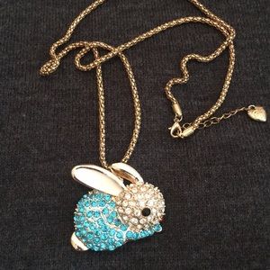 💥💥3/$10 Betsey Johnson Blue Bunny Necklace💥💥
